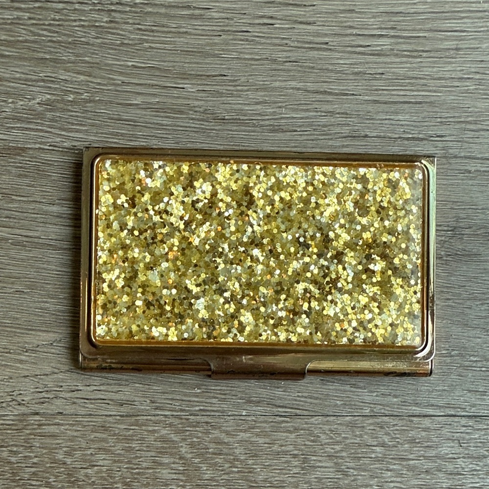 kate spade Gold Glitter Card Case